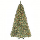 7.5 ft. Pre-Lit Alexander Pine Quick-Set Artificial Christmas Tree with SureBright Clear Lights and Pinecones