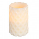 4 in. x 6 in. Vanilla, Bisque, Battery Operated Wax Candle with Timer