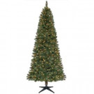 7.5 ft. Pre-Lit Slim Wesley Spruce Quick-Set Artificial Christmas Tree with Clear Lights