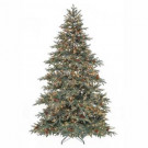 9 ft. Pre-Lit Anson Pine Artificial Christmas Tree with Surebright Clear Lights and Pinecones