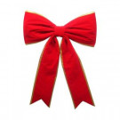 48 in. x 76 in. Commercial Red Velvet Bow with Gold Trim