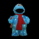 18 in. Pre-Lit 3D Sculpture Cookie Monster with Candy Cane
