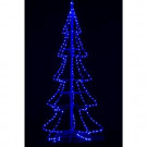 8 ft. Outdoor LED 3D Silhouette Tree with 300 Blue Lights