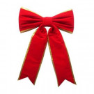 36 in. x 55 in. Commercial Red Velvet Bow with Gold Trim