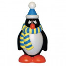 28 in. Holiday Penguin Statue with Blue and Yellow Scarf
