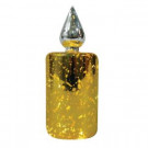 7 in. Mercury Glass LED Color Changing Glass Candle in Gold