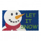 Let It Snow 18 in. x 30 in. Hand Woven Coir Door Mat