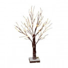 24 in. Battery-Operated Pre-Lit Snowy Tabletop Tree