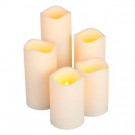 Melted-Edge Resin LED Candles with Timer (Set of 5)