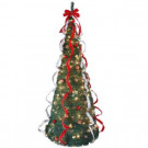 7 ft. Pop-Up Artificial Christmas Tree with Decorations and 200 Clear Lights
