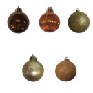 35 mm Brown and Gold Mini Ornament (Set of 20)