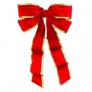 48 in. x 70 in. Commercial Red Velvet Bow with Gold Trim