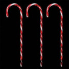 27 in. Lighted Red Candy Cane Pathway Markers (3-Pack)