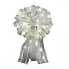 12 in. Silver Ribbon Bow with Silver LED Lights
