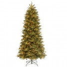 7.5 ft. Feel-Real Pomona Pine Slim Artificial Christmas Tree with 400 Ready-Lit Clear Lights