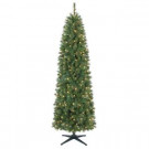 7 ft. Pre-Lit Wesley Pencil Spruce Artificial Christmas Tree with Clear Lights