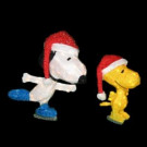 26 in. Pre-Lit 3D Sculpture Skating Snoopy and Woodstock (Set of 2)