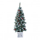 4 ft. Pre-Lit Frosted Winterberry Artificial Pine Christmas Tree