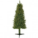 6 ft. Pre-Lit Slender Artificial Spruce Christmas Tree with Clear Lights