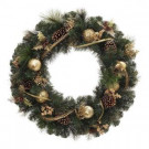 30 in. Artificial Wreath with Gold Ornaments