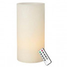6 in. x 12 in. Bisque Battery Operated Remote Control Wax Candle with Timer