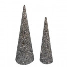 Holiday Frost 18 in. and 12 in. Cone Trees (2-Set)