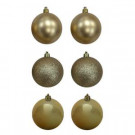 80 mm Gold Shatterproof Ornament (12-Count)