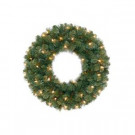 48 in. Pre-Lit Wesley Artificial Wreath with Clear Lights