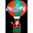 15 ft. Airblown Lighted Realistic Santa in Hot Air Balloon with "Merry Christmas" Banner