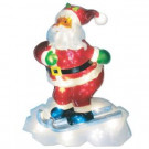 25 in. Battery Operated Icy Pure White Twinkling LED Santa Lawn Silhouette
