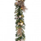 Decorative Collection 9 ft. Metallic Garland with 35 Clear Lights and Decorations