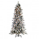 7.5 ft. Pre-Lit Flocked Barrington Pine Artificial Christmas Tree with Clear Lights