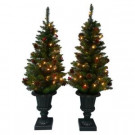 48 in. Artificial Entryway Tree with Berries and Pinecones (Set of 2)