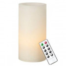 8 in. Bisque LED Wax Candle with Remote Control and Timer