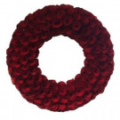 22 in. Red Wood Curl Artificial Wreath